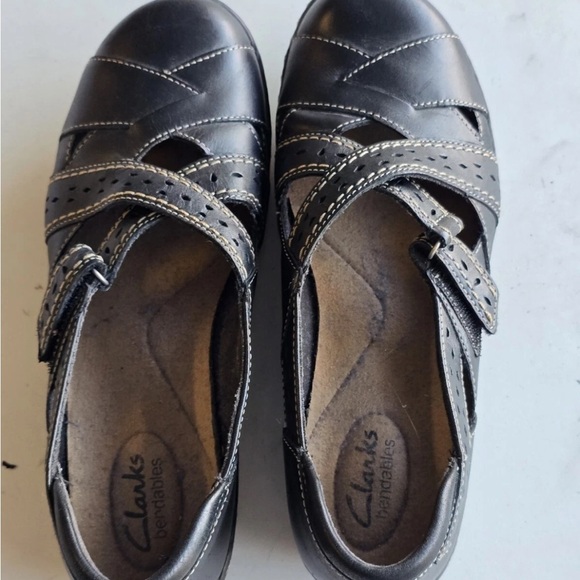 Clarks Collection Loafers 8M Women Black Leather Shoes Comfort Excellent - Picture 8 of 12